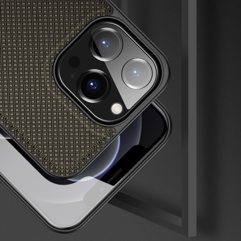 Dux Ducis Fino dėklas, dangtelis padengtas nailono medžiaga, iPhone 13 Pro, žalias