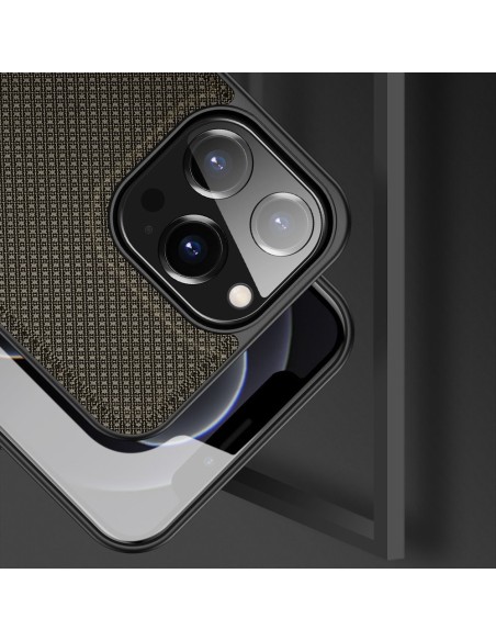 Dux Ducis Fino dėklas, dangtelis padengtas nailono medžiaga, iPhone 13 Pro, žalias Dux Ducis Fino dėklas, dangtelis padengtas nailono medžiaga, iPhone 13 Pro, žalias
