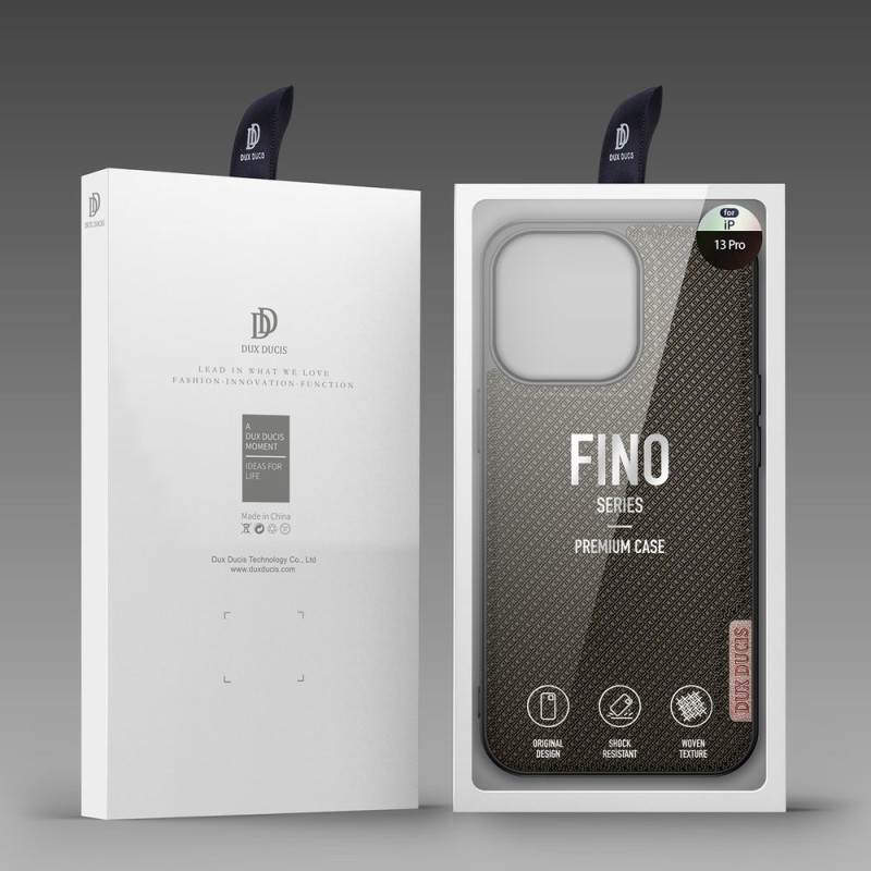 Dux Ducis Fino dėklas, dangtelis padengtas nailono medžiaga, iPhone 13 Pro, žalias