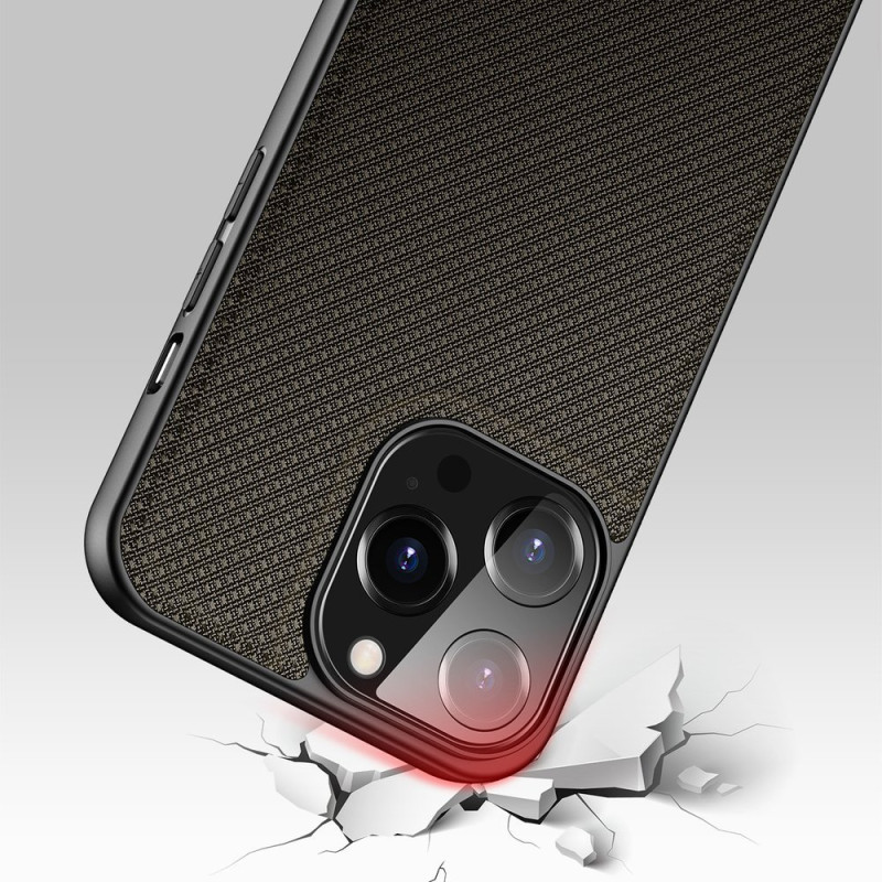 Dux Ducis Fino dėklas, dangtelis padengtas nailono medžiaga, iPhone 13 Pro, žalias