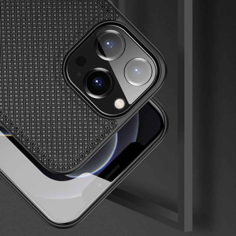 Dux Ducis Fino dėklas, dangtelis padengtas nailono medžiaga, iPhone 13 Pro Max, juodas