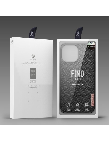 Dux Ducis Fino dėklas, dangtelis padengtas nailono medžiaga, iPhone 13 Pro Max, juodas Dux Ducis Fino dėklas, dangtelis padengtas nailono medžiaga, iPhone 13 Pro Max, juodas