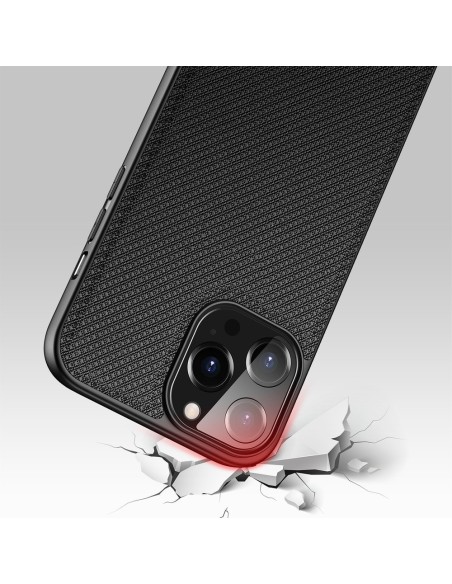 Dux Ducis Fino dėklas, dangtelis padengtas nailono medžiaga, iPhone 13 Pro Max, juodas Dux Ducis Fino dėklas, dangtelis padengtas nailono medžiaga, iPhone 13 Pro Max, juodas