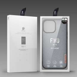 Dux Ducis Fino dėklas, dangtelis padengtas nailono medžiaga, iPhone 13 Pro Max, pilkas