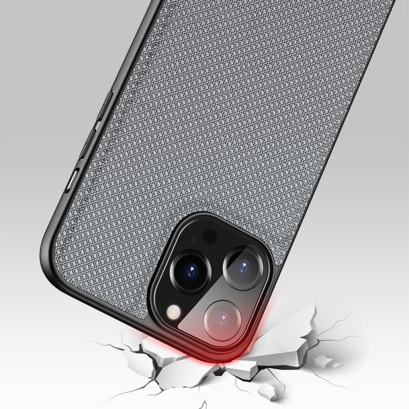 Dux Ducis Fino dėklas, dangtelis padengtas nailono medžiaga, iPhone 13 Pro Max, pilkas