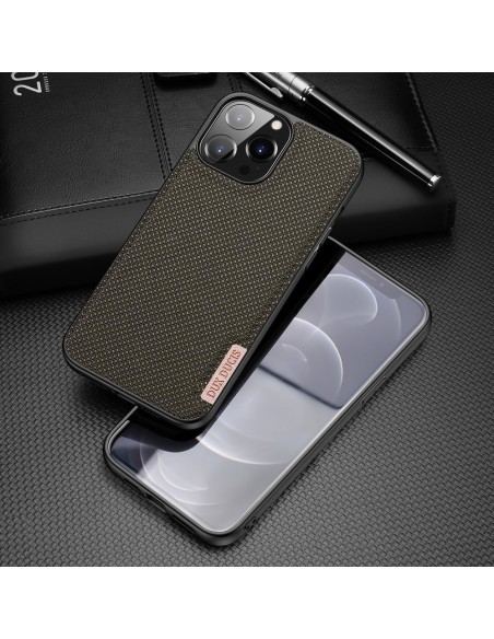 Dux Ducis Fino dėklo dangtelis padengtas nailono medžiaga iPhone 13 Pro Max žalia Dux Ducis Fino dėklo dangtelis padengtas nailono medžiaga iPhone 13 Pro Max žalia