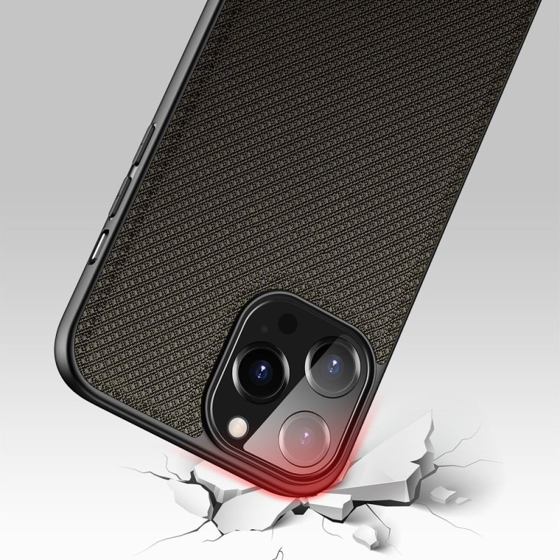 Dux Ducis Fino dėklo dangtelis padengtas nailono medžiaga iPhone 13 Pro Max žalia