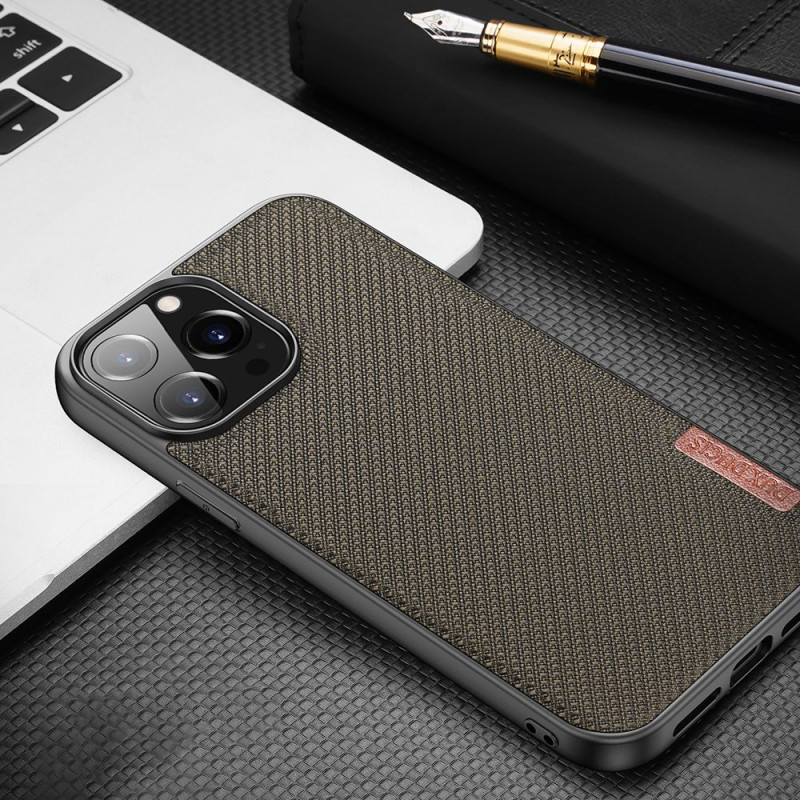Dux Ducis Fino dėklo dangtelis padengtas nailono medžiaga iPhone 13 Pro Max žalia