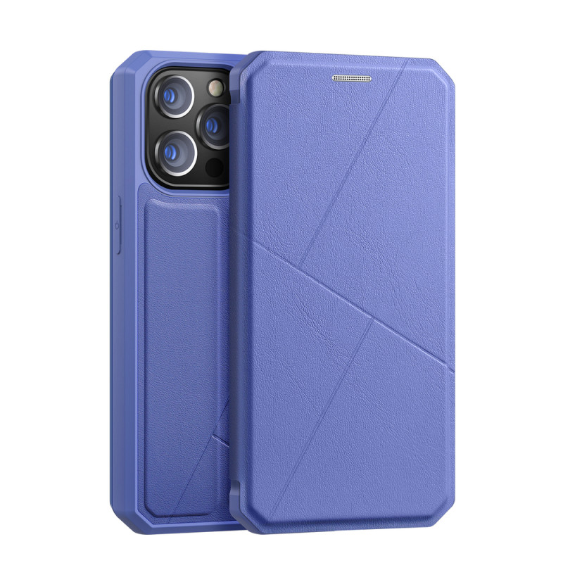 DUX DUCIS Skin X dėklo dėklo dėklas su atvartu iPhone 13 Pro mėlynas