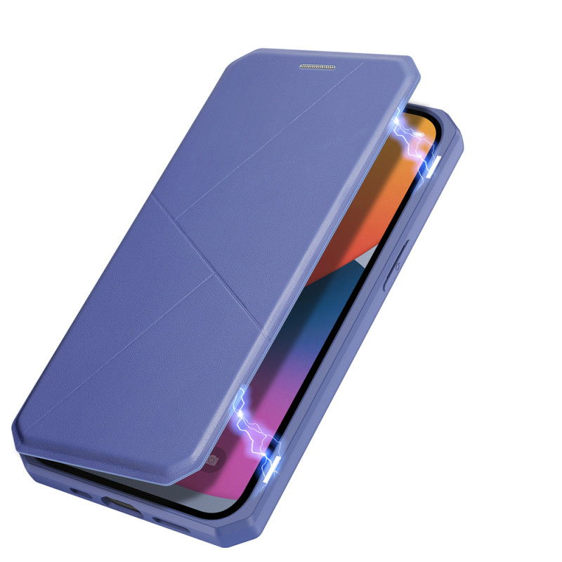 DUX DUCIS Skin X dėklo dėklo dėklas su atvartu iPhone 13 Pro mėlynas
