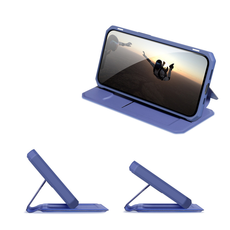 DUX DUCIS Skin X dėklo dėklo dėklas su atvartu iPhone 13 Pro mėlynas