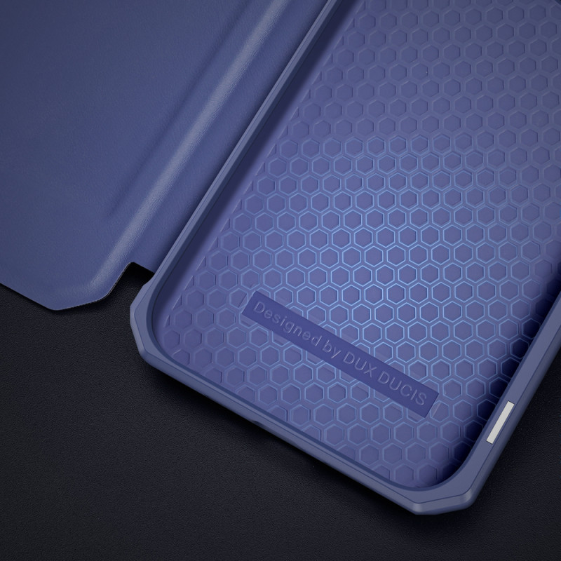 DUX DUCIS Skin X dėklo dėklo dėklas su atvartu iPhone 13 Pro mėlynas