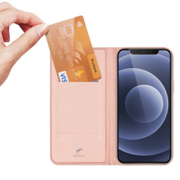 Dux Ducis Skin Pro dėklo dėklo dėklas su atvartu iPhone 13 mini rožinis