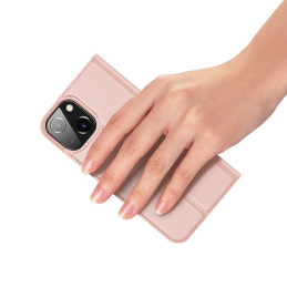 Dux Ducis Skin Pro dėklo dėklo dėklas su atvartu iPhone 13 mini rožinis
