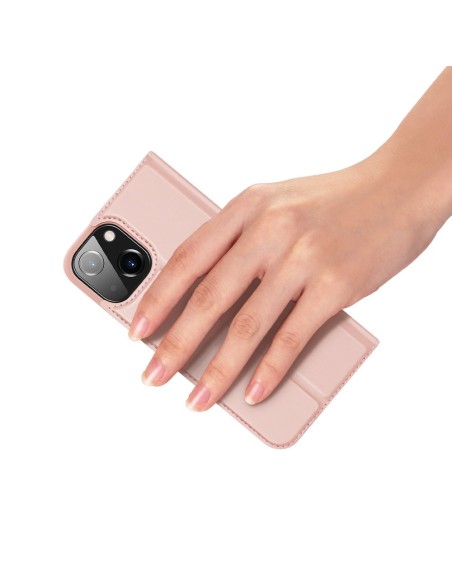 Dux Ducis Skin Pro dėklo dėklo dėklas su atvartu iPhone 13 mini rožinis