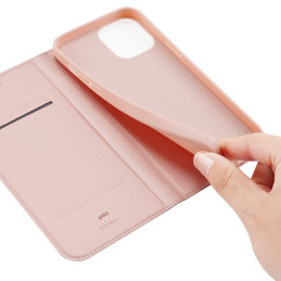 Dux Ducis Skin Pro dėklo dėklo dėklas su atvartu iPhone 13 mini rožinis