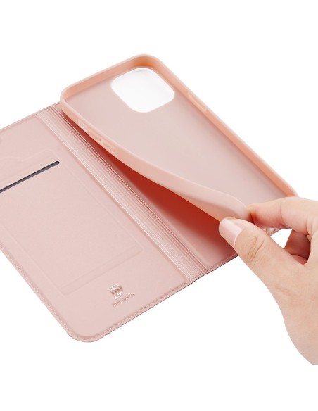 Dux Ducis Skin Pro dėklo dėklo dėklas su atvartu iPhone 13 mini rožinis