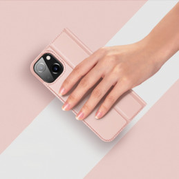 Dux Ducis Skin Pro dėklo dėklo dėklas su atvartu iPhone 13 mini rožinis