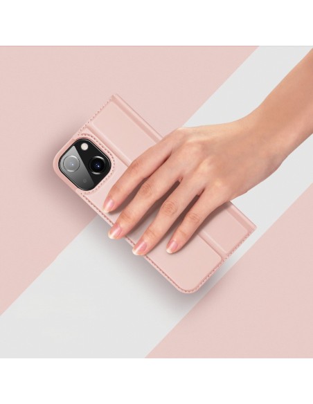 Dux Ducis Skin Pro dėklo dėklo dėklas su atvartu iPhone 13 mini rožinis