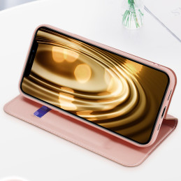 Dux Ducis Skin Pro dėklo dėklo dėklas su atvartu iPhone 13 mini rožinis