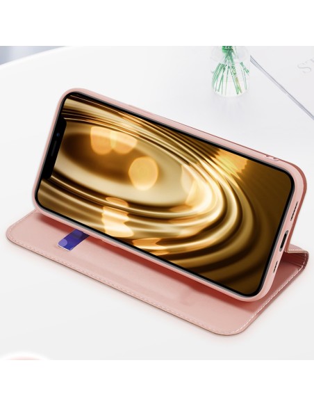 Dux Ducis Skin Pro dėklo dėklo dėklas su atvartu iPhone 13 mini rožinis