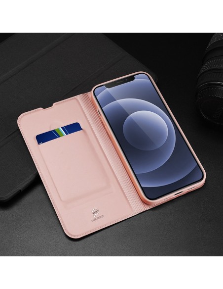 Dux Ducis Skin Pro dėklo dėklo dėklas su atvartu iPhone 13 mini rožinis