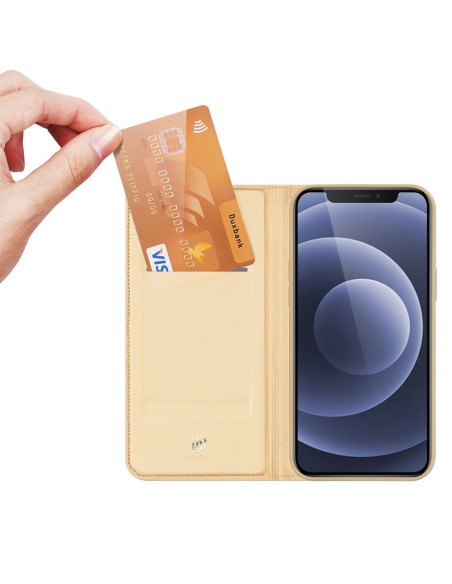 Dux Ducis Skin Pro dėklo dėklo dangtelis su atvartu iPhone 13 mini gold Dux Ducis Skin Pro dėklo dėklo dangtelis su atvartu iPhone 13 mini gold