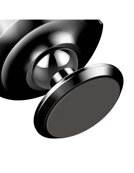 Juodas magnetinis automobilinio telefono laikiklis prietaisų skydeliui