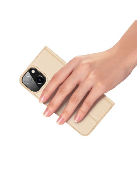 Dux Ducis Skin Pro dėklo dėklo dangtelis su atvartu iPhone 13 mini gold Dux Ducis Skin Pro dėklo dėklo dangtelis su atvartu iPhone 13 mini gold