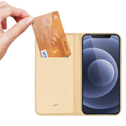Dux Ducis Skin Pro dėklo dėklo dangtelis su atvartu iPhone 13 auksinis