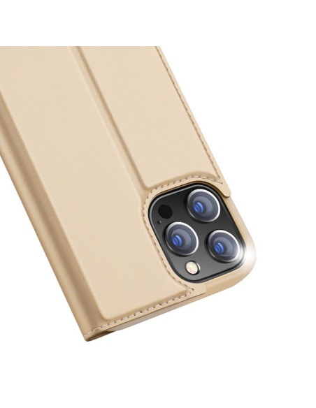 Dux Ducis Skin Pro dėklo dėklo dangtelis su atvartu iPhone 13 Pro auksinis