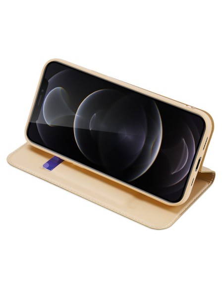Dux Ducis Skin Pro dėklo dėklo dangtelis su atvartu iPhone 13 Pro auksinis