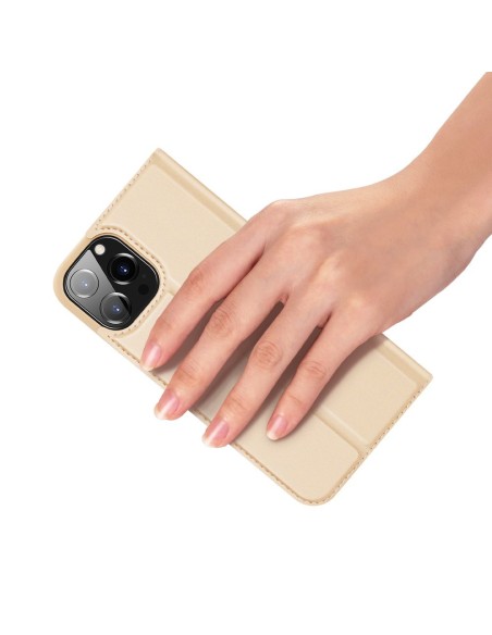 Dux Ducis Skin Pro dėklo dėklo dangtelis su atvartu iPhone 13 Pro auksinis