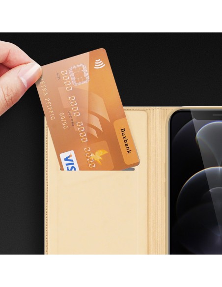 Dux Ducis Skin Pro dėklo dėklo dangtelis su atvartu iPhone 13 Pro auksinis