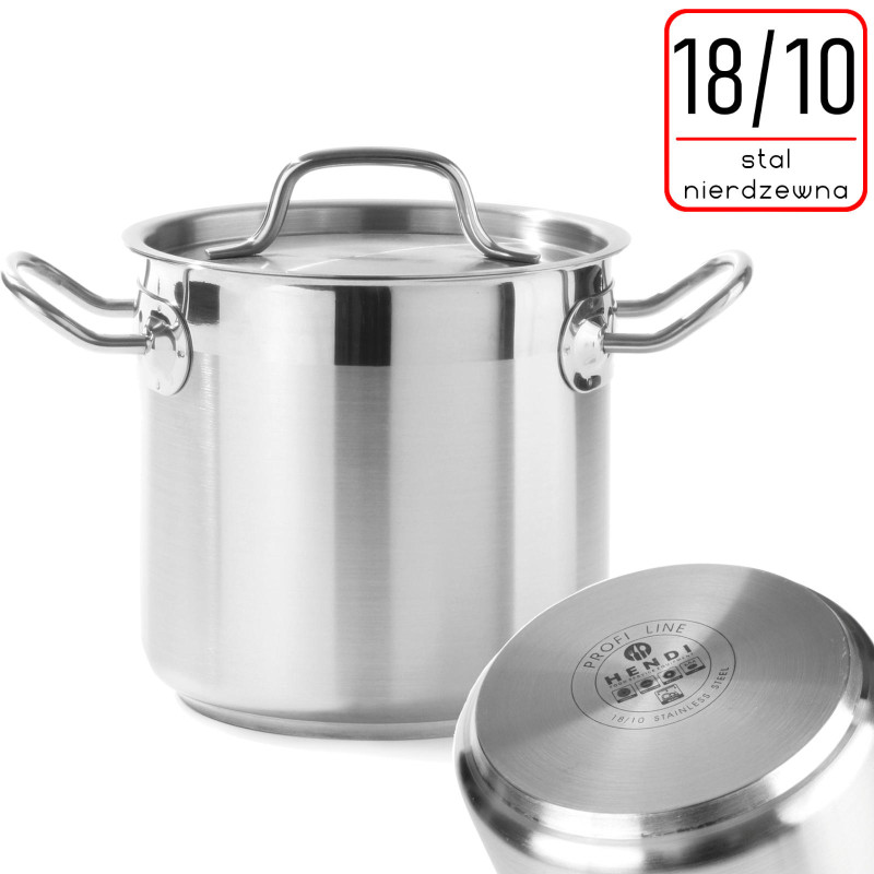 Aukštas puodas Profi Line su dangčiu Sumuštinis dugnas 6 l sk. 200 x 190 h – Hendi 832202