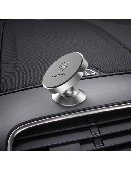 Juodas magnetinis automobilinio telefono laikiklis prietaisų skydeliui