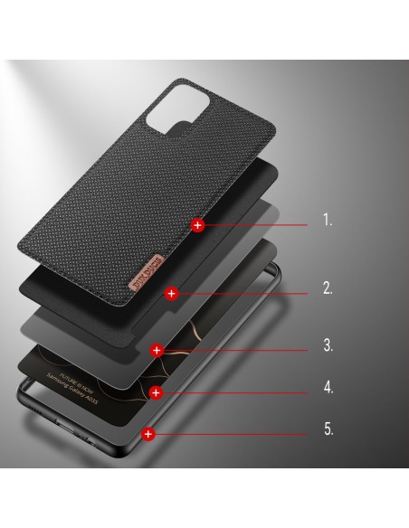 Dux Ducis Fino dėklo dangtelis, padengtas nailono medžiaga, skirtas Samsung Galaxy A03s juodai Dux Ducis Fino dėklo dangtelis, padengtas nailono medžiaga, skirtas Samsung Galaxy A03s juodai