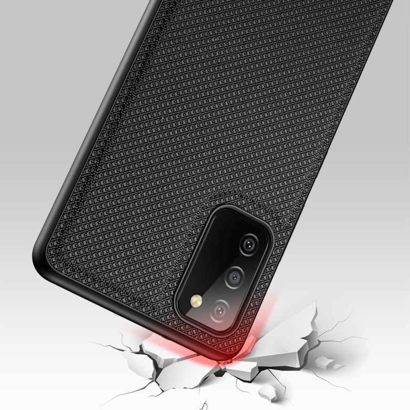 Dux Ducis Fino dėklo dangtelis, padengtas nailono medžiaga, skirtas Samsung Galaxy A03s juodai