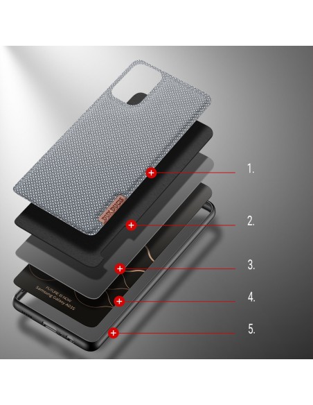 Dux Ducis Fino dėklo dangtelis, padengtas nailono medžiaga, skirtas Samsung Galaxy A03s pilkas Dux Ducis Fino dėklo dangtelis, padengtas nailono medžiaga, skirtas Samsung Galaxy A03s pilkas