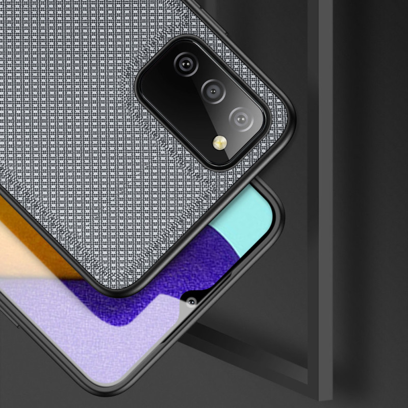 Dux Ducis Fino dėklo dangtelis, padengtas nailono medžiaga, skirtas Samsung Galaxy A03s pilkas