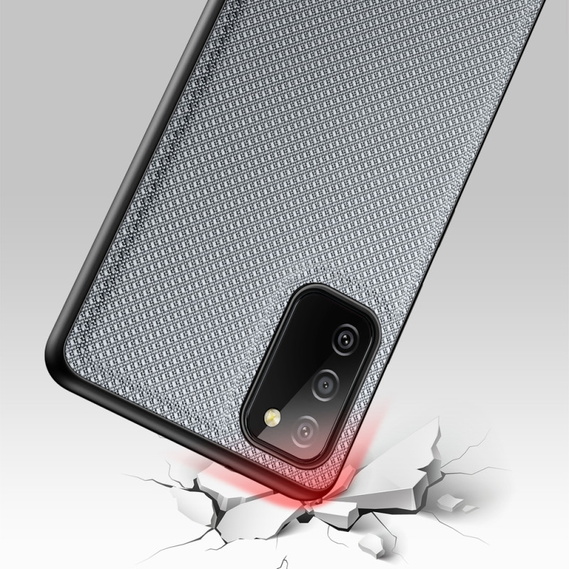 Dux Ducis Fino dėklo dangtelis, padengtas nailono medžiaga, skirtas Samsung Galaxy A03s pilkas