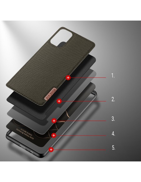 Dux Ducis Fino dėklo dangtelis, padengtas nailono medžiaga, skirtas Samsung Galaxy A03s žaliai Dux Ducis Fino dėklo dangtelis, padengtas nailono medžiaga, skirtas Samsung Galaxy A03s žaliai