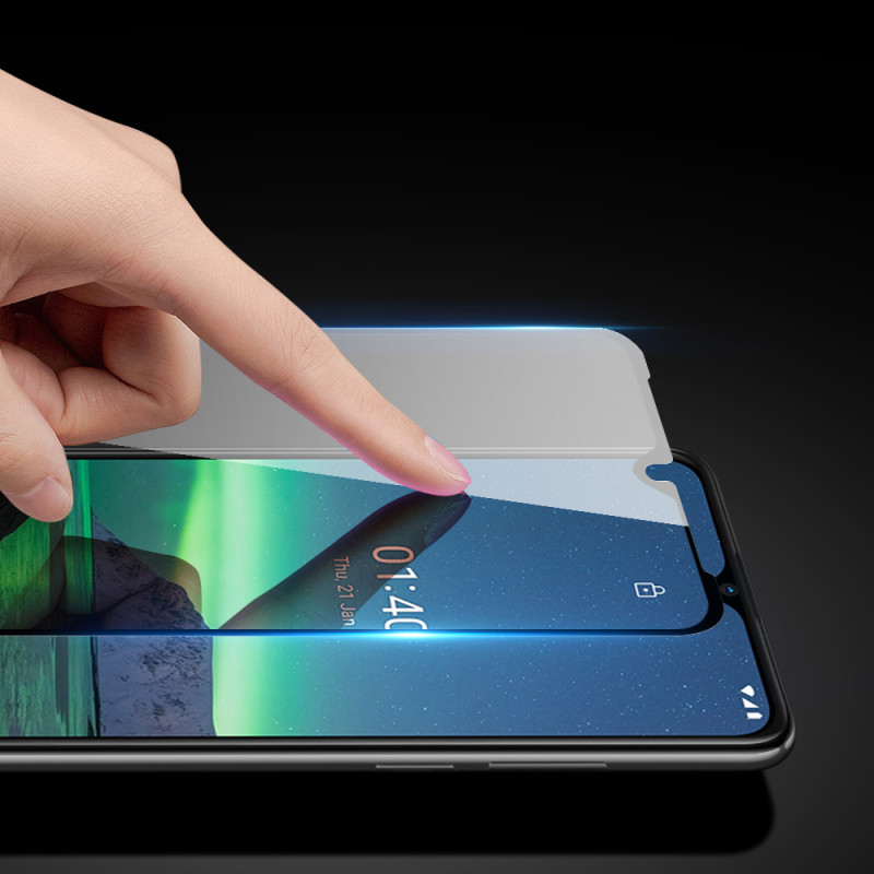 Dux Ducis 10D grūdintas stiklas, patvarus 9H grūdintas stiklas visam ekranui su rėmeliu, skirtu Nokia 1.4 skaidriam (tin...