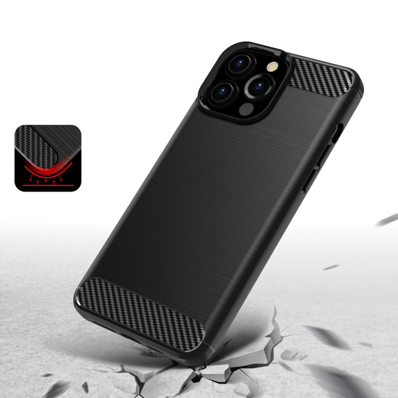 Carbon Case lankstus dangtelis iPhone 13 Pro Max juodas