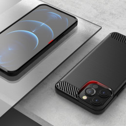Carbon Case lankstus dangtelis iPhone 13 Pro Max juodas