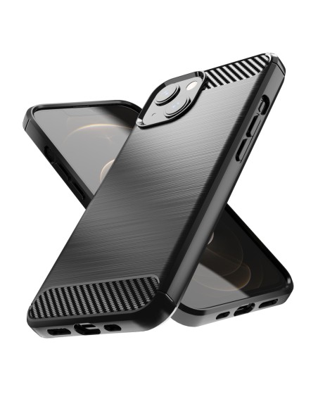 Carbon Case lankstus dangtelis iPhone 13 juodas Carbon Case lankstus dangtelis iPhone 13 juodas