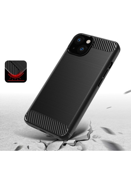 Carbon Case lankstus dangtelis iPhone 13 juodas Carbon Case lankstus dangtelis iPhone 13 juodas