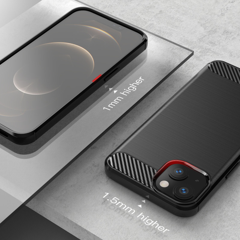 Carbon Case lankstus dangtelis iPhone 13 juodas