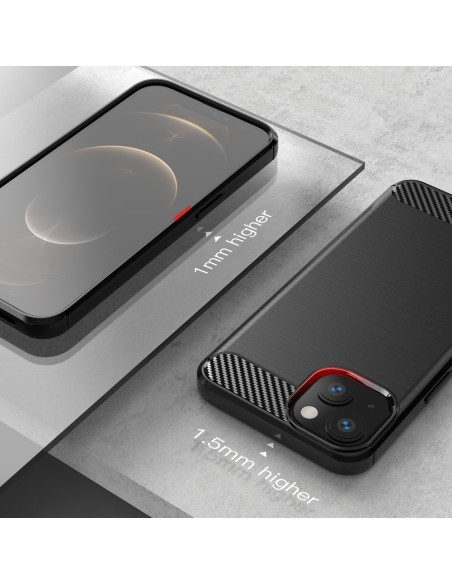 Carbon Case lankstus dangtelis iPhone 13 juodas Carbon Case lankstus dangtelis iPhone 13 juodas