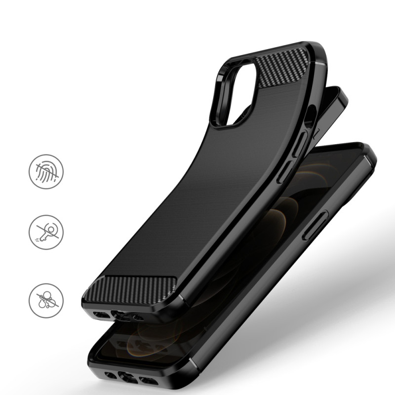 Carbon Case lankstus dangtelis iPhone 13 mini juodas